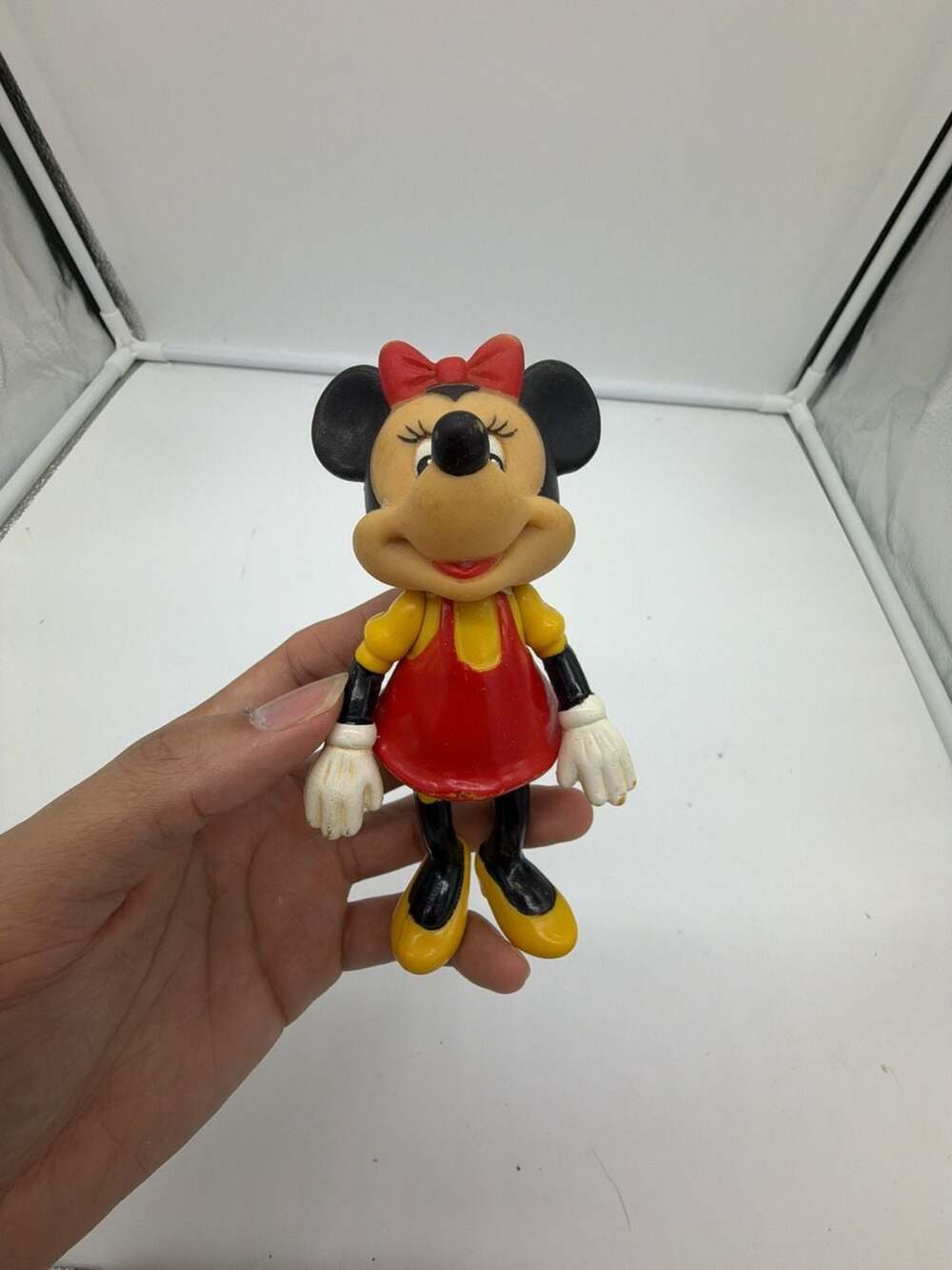 Vintage Minnie Mouse Poseable Action Figure Walt Disney Productions Hong Kong